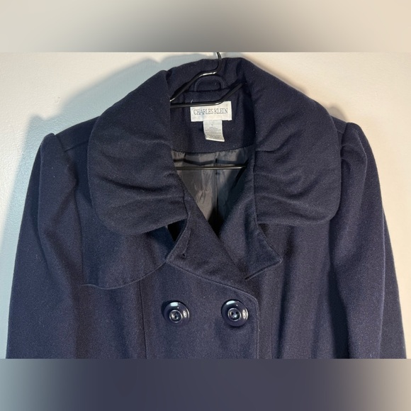 Chic Navy Double-Breasted Women's Trench Coat - Picture 4 of 14